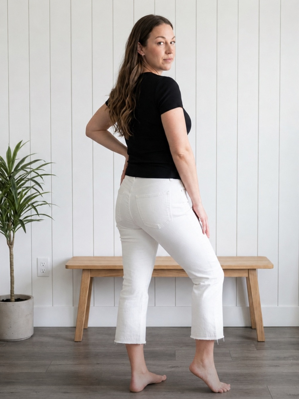 Citizens Of Humanity | White Drew Crop Flare Jeans | Size 27 | Distressed Denim
